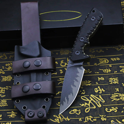 DC53 All-Blade Integrated Steel Straight-Edge Knife, Car Camping Knife, High-Strength Portable Knife