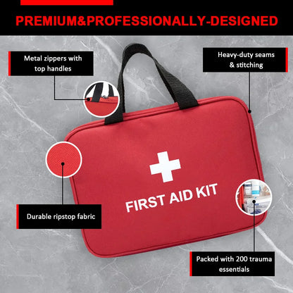 274pcs First Aid Kit, Professional Home First Aid Kit, Portable Survival Medical First Aid Kit, Camping, Hiking, Traveling Comp