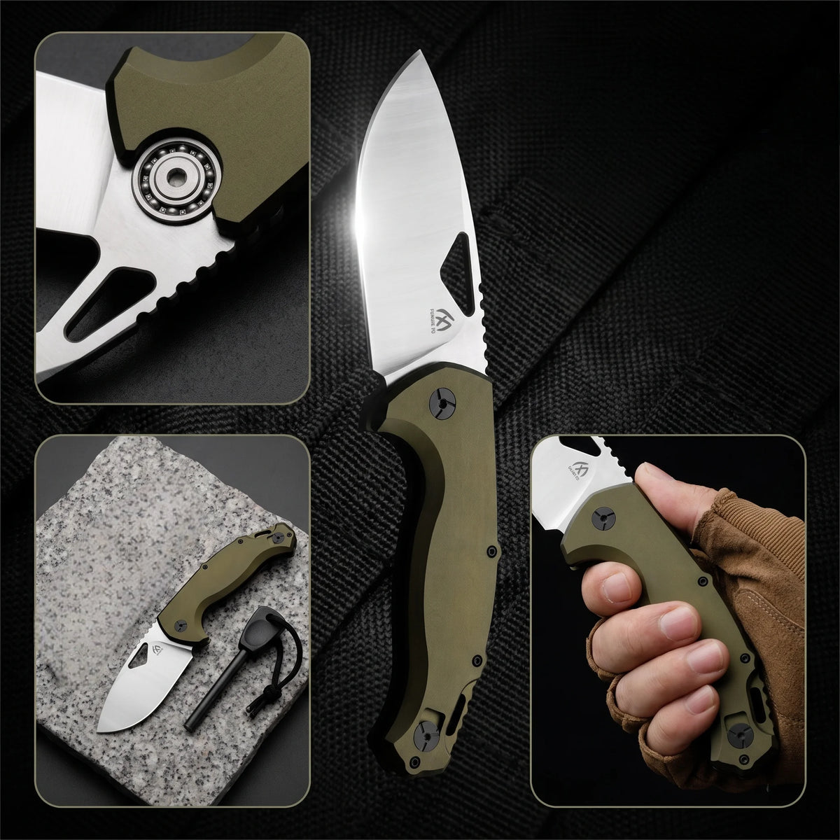 Stainless Steel Folding Knife Portable Pocket Knife for Outdoor Camping Fishing and Cutting Fruits and Vegetables