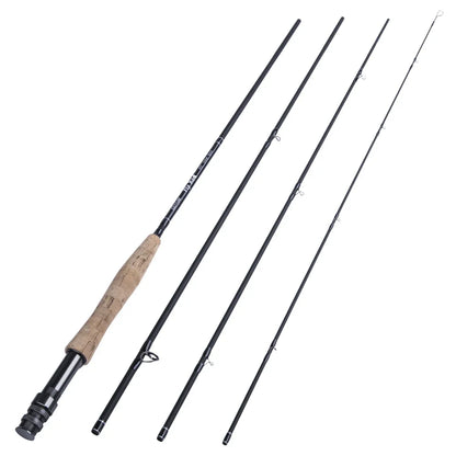 Goture Fly Fishing Rod Portable 4-Piece 9FT Lightweight Travel Fly Fishing Rod 30+36T Carbon Fiber 5/6wt 7/8wt Fly Rod with Tube