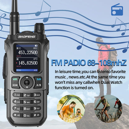 Baofeng UV-21 Pro V2 Long-Range Walkie Talkie – VHF/UHF Two-Way Radio with Air Band Reception, Wireless Frequency Copy & USB-C Charging