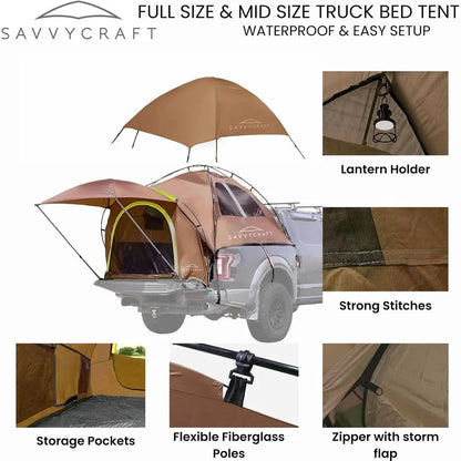 2 Person Waterproof Camping Truck Bed Tent - Large Size