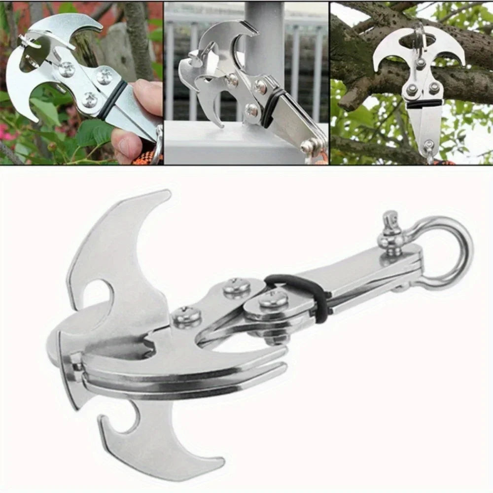 Heavy Duty Flying Tiger Gravity Hook Stainless Steel Folding Grappling Outdoor Survival Climbing Claw Multitool Camping Gear