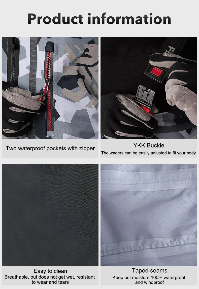 HARD-TEX®  Fly Fishing Chest Waders  Waterproof Stocking Foot River Hunting ATV Kayak Men SPEEDMASTER Wader Pants