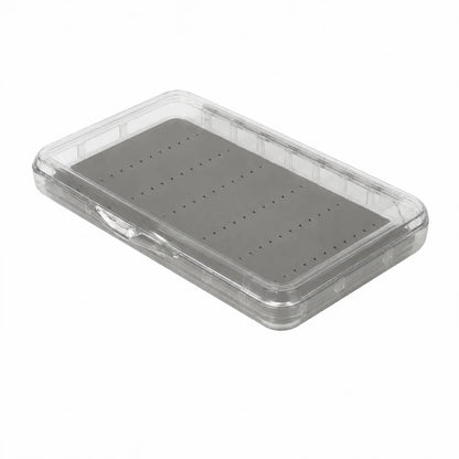 Aventik Transparent ABS Fly Fishing Box, Slim Clear Fly Storage Case with EVA Foam Inserts, Pocket Fly Organizer