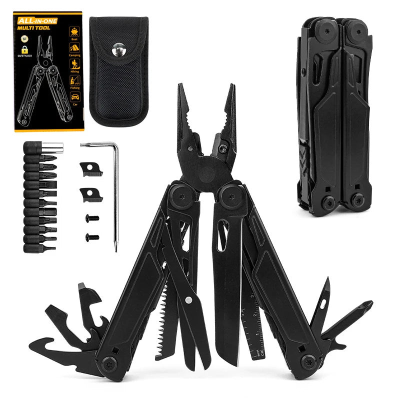 16 in 1 Multifunctional Pliers Stainless Steel Folding Multi Tool with Knife for Outdoor Camping Survival Portable