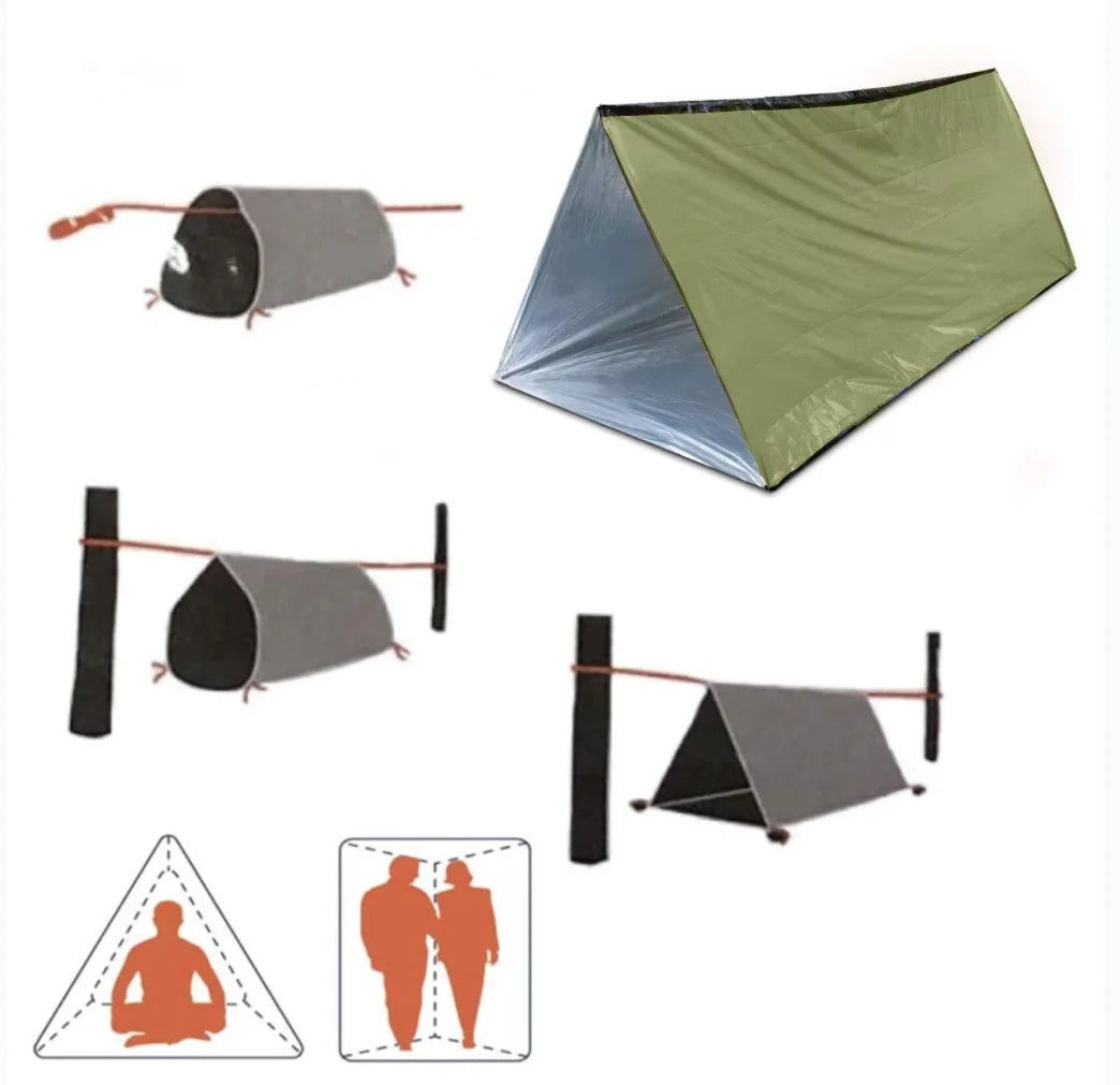 3-in-1 Emergency Thermal Survival Tent, Blanket & Sleeping Bag
