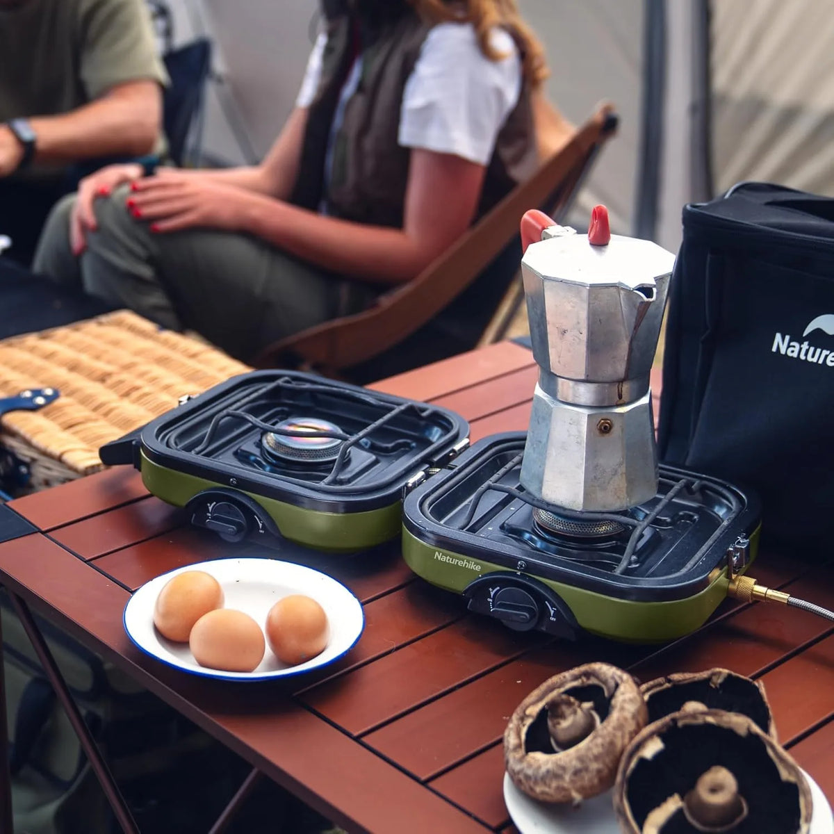 Naturehike 2-Burner Folding Propane Camping Stove with Carry Bag – 16,000 BTU Portable Outdoor Stove for Camping, Picnics & Cooking