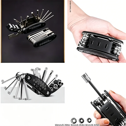 16-in-1 Socket Wrench Set, Non-Slip Rotating Head. Durable Stainless Steel for Home, Repairs & Camping