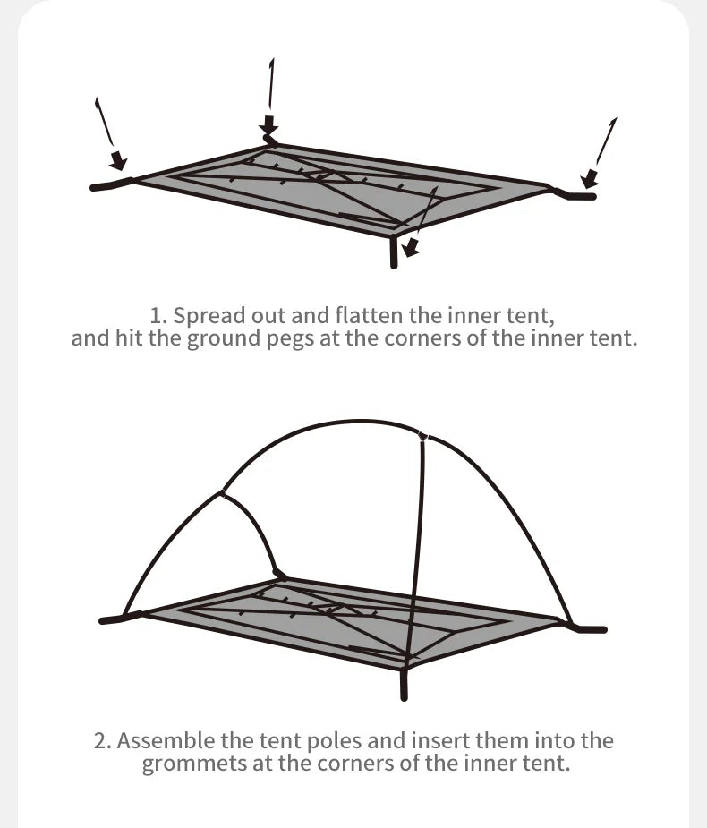 Naturehike Cloud Up Pro Tent 1 Person Double Layers Backpacking Tents 20D Nylon Waterproof Ultralight Tent for Camping Hiking