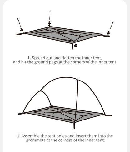 Naturehike Cloud Up Pro Tent 1 Person Double Layers Backpacking Tents 20D Nylon Waterproof Ultralight Tent for Camping Hiking