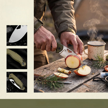 Stainless Steel Folding Knife Portable Pocket Knife for Outdoor Camping Fishing and Cutting Fruits and Vegetables