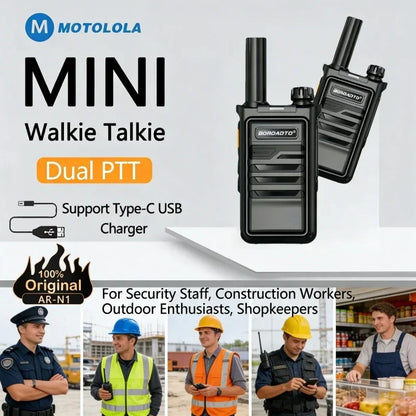 Portable Walkie Talkie Two-Way Radio 16 Channels UHF 400-470MHz Long Range Communication Handheld Walkie-Talkies for Outdoor