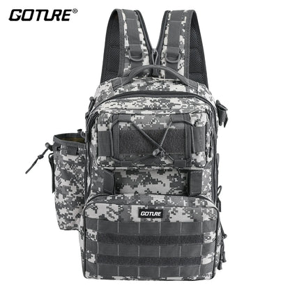 Goture Outdoor Fishing Backpack Multifunction Large Capacity Waterproof Tackle Bag for Hiking Camping Cycling Fishing Tackle Bag