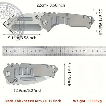 D2 blade +D2 handle integrated folding knife, heavy-duty all-steel knife, outdoor camping fishing equipment, survival