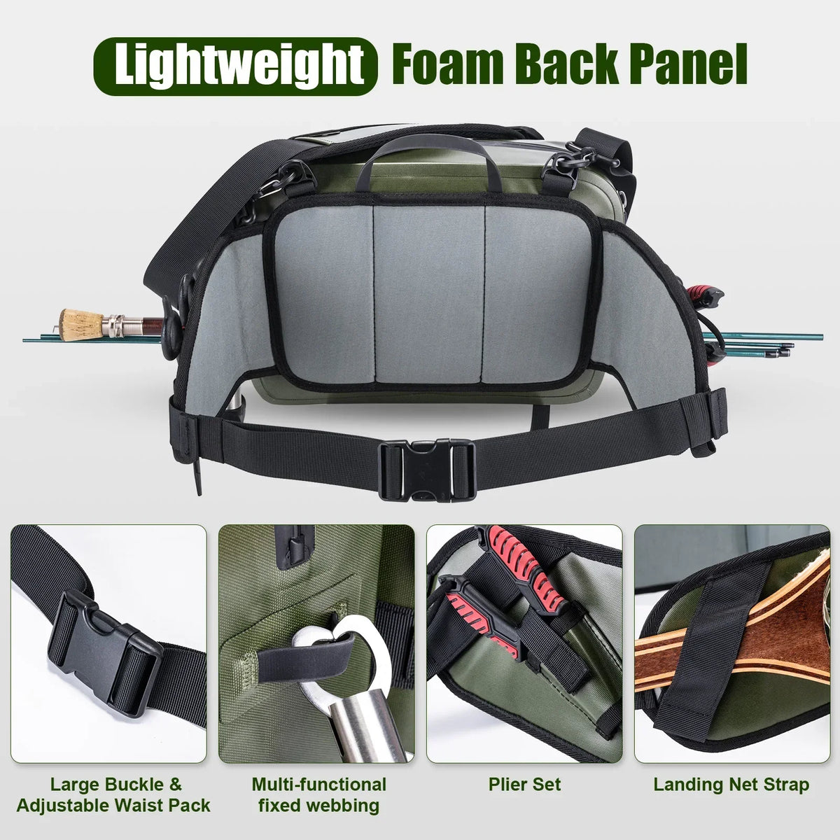 Goture 34*22*10.5cm Multifunctional Fly Fishing Bag IPX8 Waterproof Halter Waist Pack Large Capacity Bag for Outdoor Sports bag