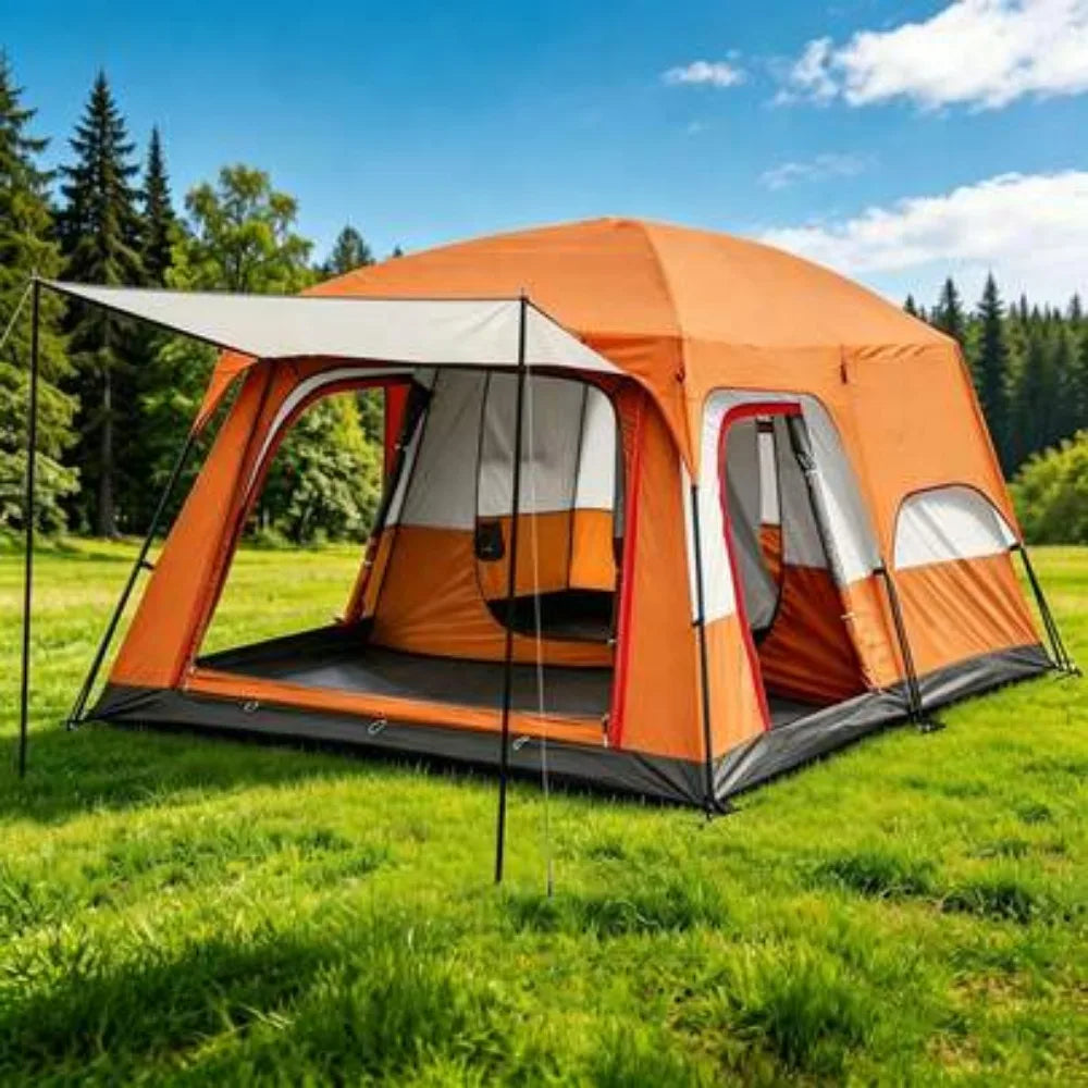 Large 4–12 Person Waterproof Camping Tent – Breathable, Foldable & Easy-Setup Outdoor Shelter for Camping & Travel