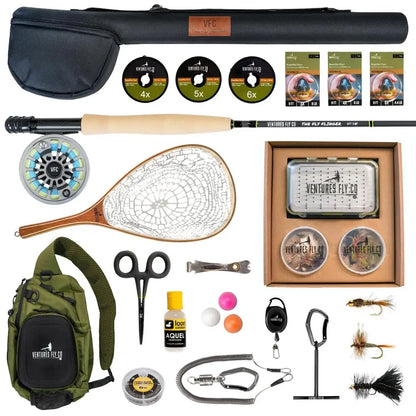 23-Piece Fly Fishing Starter Kit – Complete Beginner Gear Set with Rod, Reel, Line, Flies & Leader