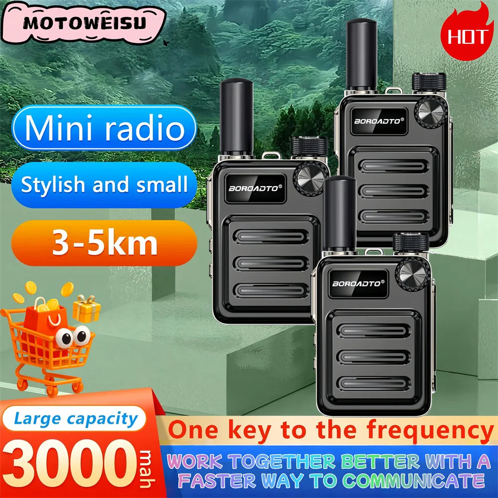 5W Mini UHF Walkie Talkie – 16-Channel Two-Way Radio, 400–470MHz, Long Standby, Portable Handheld Transceiver