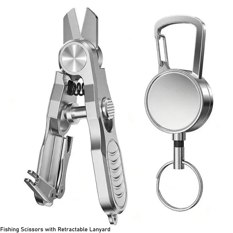 Multi-Functional Fishing Line Scissors Portable Stainless Steel Fly Fishing Pliers Knot Tying Tool Cut PE/Carbon Line
