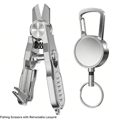 Multi-Functional Fishing Line Scissors Portable Stainless Steel Fly Fishing Pliers Knot Tying Tool Cut PE/Carbon Line