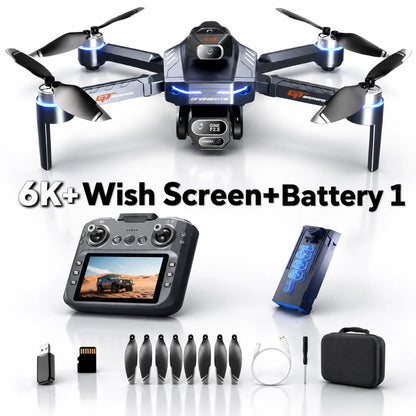 GT8 Drone 8K HD Professional Dual Cameras WiFi Optical Flow Positioning Brushless UAV With Screen Obstacle Avoidance RC Drone To