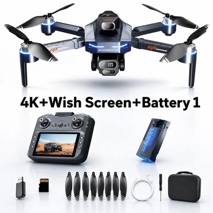 GT8 Drone 8K HD Professional Dual Cameras WiFi Optical Flow Positioning Brushless UAV With Screen Obstacle Avoidance RC Drone To