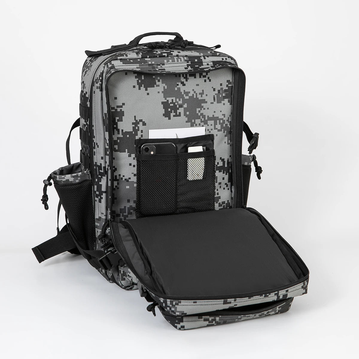 45L Tactical Backpack Hunting Rucksack with Dual Cup Holders  Outdoor camping equipment back pack Hiking Survival Rucksack