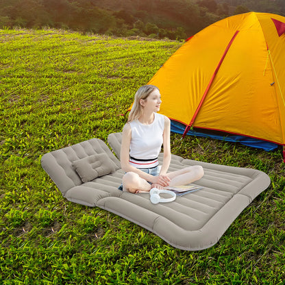 Grey/Black Inflatable SUV Air Mattress – Portable Car Camping Air Bed