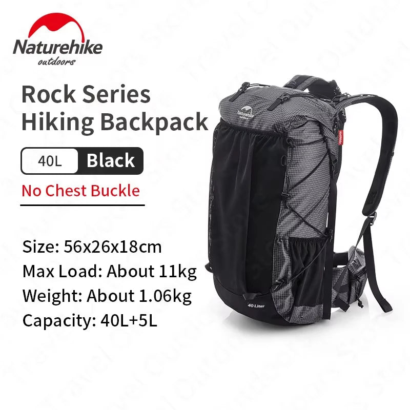 Naturehike Waterproof Ultralight Hiking Backpack – High-Capacity Mountaineering & Travel Pack with Rain Cover