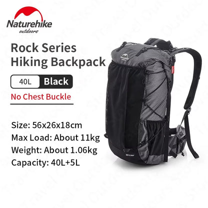 Naturehike Waterproof Ultralight Hiking Backpack – High-Capacity Mountaineering & Travel Pack with Rain Cover