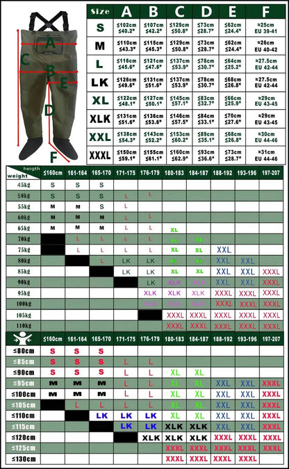 5 Layer Breathable Waterproof Fly Fishing Chest-High Waders Stockingfoot High Pant Wader Durable Duck Hunting Wading Pants