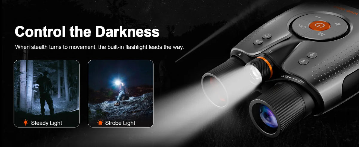 GOYOJO True 4K Night Vision Binoculars 1200m Long Range Night Viewing Goggles Full Color Photo and Video with App Control for Camping