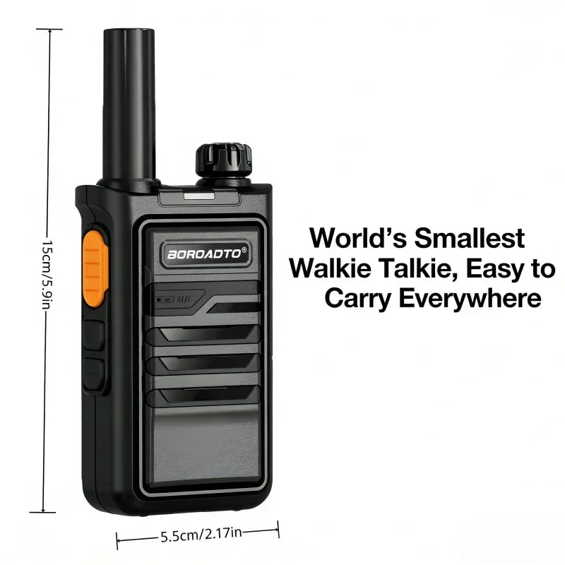 Portable Walkie Talkie Two-Way Radio 16 Channels UHF 400-470MHz Long Range Communication Handheld Walkie-Talkies for Outdoor