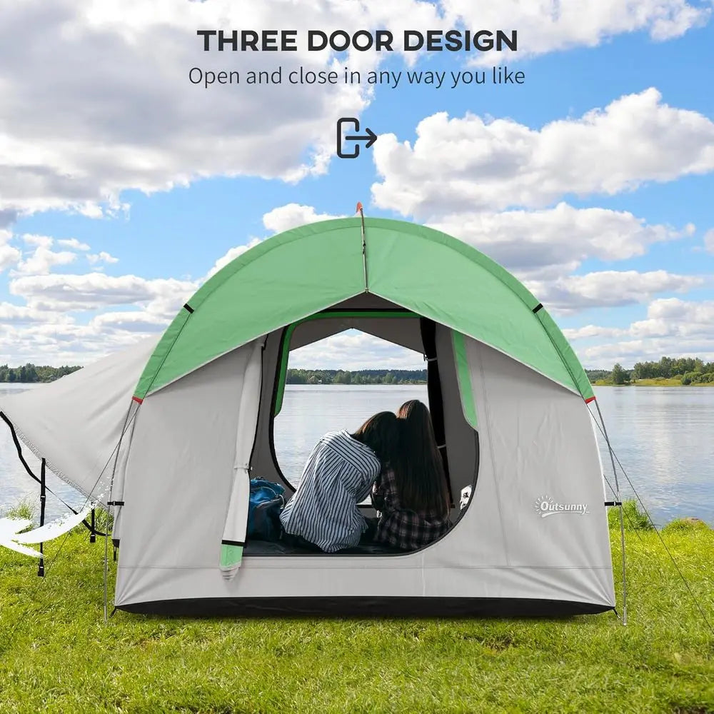 SUV Truck Tent – 2000mm Waterproof Camping Tent with 3 Doors & Mesh Windows, 5–6 Person Outdoor Travel Tent, 7.5' L × 6.9' W × 6.9' H