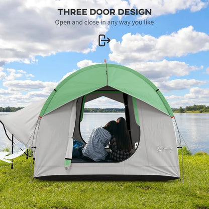 SUV Truck Tent – 2000mm Waterproof Camping Tent with 3 Doors & Mesh Windows, 5–6 Person Outdoor Travel Tent, 7.5' L × 6.9' W × 6.9' H
