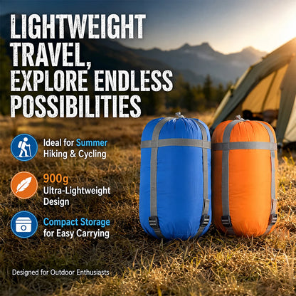 Kamperbox SY011 Lightweight Adult Sleeping Bag | 40D Ripstop Nylon Shell | Synthetic Fiber Insulation | Portable Camping & Hiking Sleeping Bag