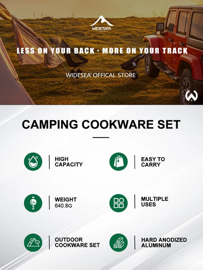 Widesea Camping Gas Stove Tableware Set Portable Gear Tourist Gadgets Kitchen Stuff Cooking Survival Camper Accessories Supplies