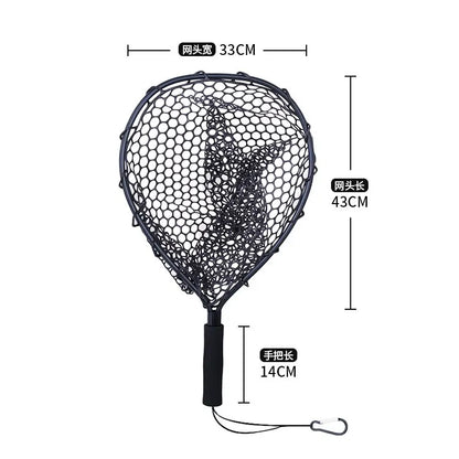 TAIYU Portable Fishing Nets Ultralight Aluminum Alloy Silicone Wear Resistance Mesh Hand Dip Casting Landing Net for Fly Fishing