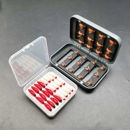 Wet Dry Fly Fishing Set Nymphs Set-2 Boxes Bundle(Total 48 Pcs Flies)Flies Kit Lures Fishing Box for Trout/Bass/Carp