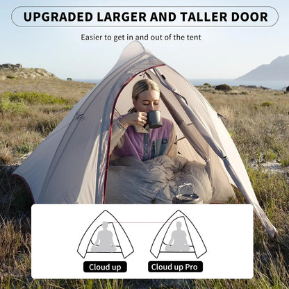Naturehike Cloud Up Pro Tent 1 Person Double Layers Backpacking Tents 20D Nylon Waterproof Ultralight Tent for Camping Hiking