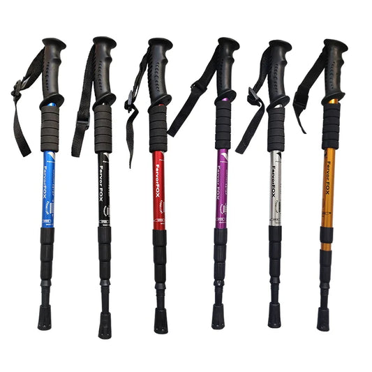 Outdoor Telescopic Hiking Pole – Portable Aluminum Alloy Trekking Cane with Non-Slip Grip