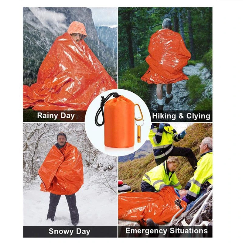 Emergency Sleeping Bag Survival Blanket Thermal Mylar Bivy Sack Lightweight Waterproof Portable Shelter For Camping Hiking