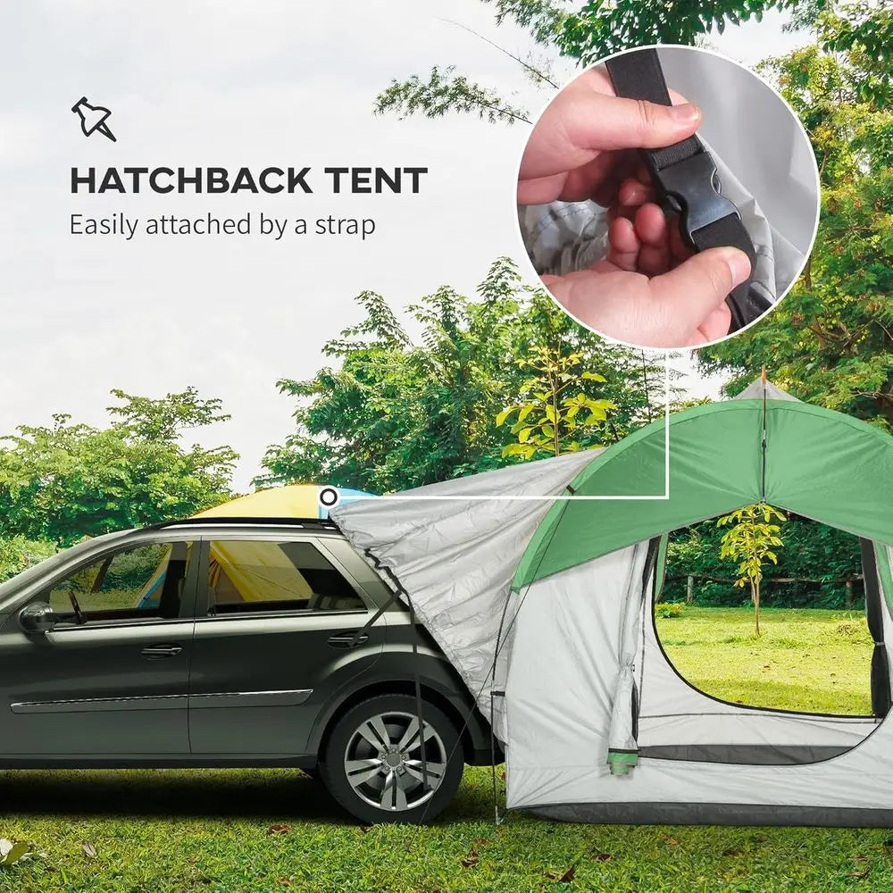 SUV Truck Tent – 2000mm Waterproof Camping Tent with 3 Doors & Mesh Windows, 5–6 Person Outdoor Travel Tent, 7.5' L × 6.9' W × 6.9' H