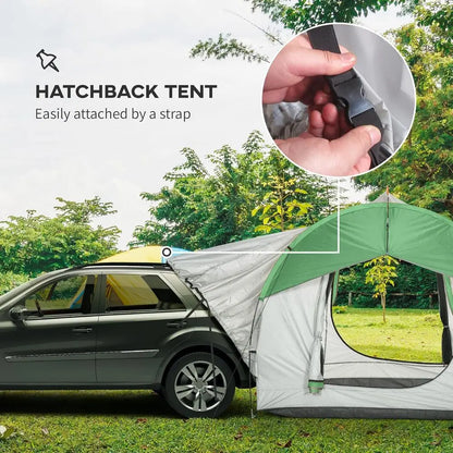 SUV Truck Tent – 2000mm Waterproof Camping Tent with 3 Doors & Mesh Windows, 5–6 Person Outdoor Travel Tent, 7.5' L × 6.9' W × 6.9' H