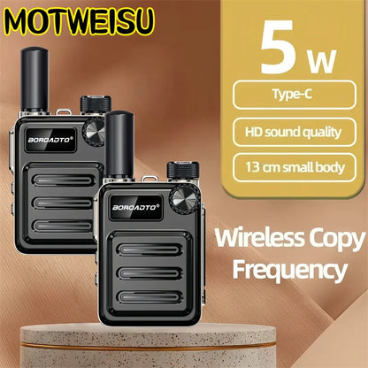 5W Mini UHF Walkie Talkie – 16-Channel Two-Way Radio, 400–470MHz, Long Standby, Portable Handheld Transceiver