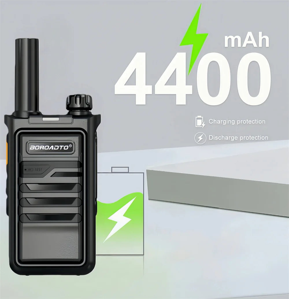 Portable Walkie Talkie Two-Way Radio 16 Channels UHF 400-470MHz Long Range Communication Handheld Walkie-Talkies for Outdoor