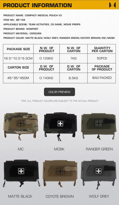 Tactical  MD2 Compact Medical Pouch V3 IFAK First Aid Trauma Kit Outdoors Hunting Camping Patrol Survival Equipment