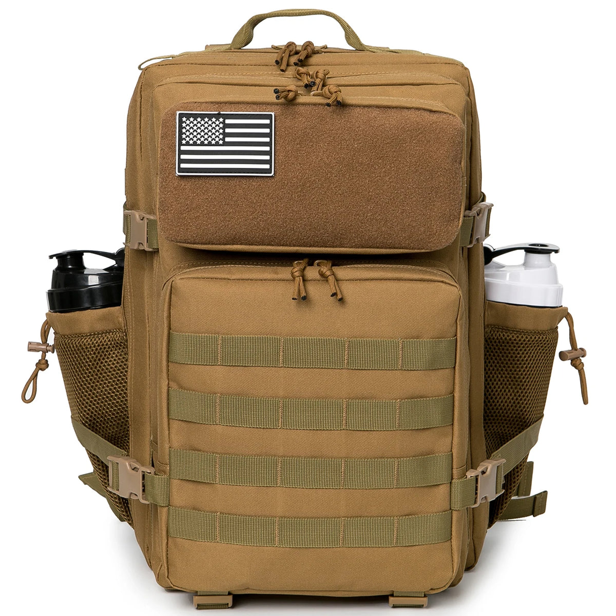 45L Tactical Backpack Hunting Rucksack with Dual Cup Holders  Outdoor camping equipment back pack Hiking Survival Rucksack