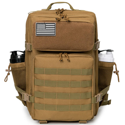 45L Tactical Backpack Hunting Rucksack with Dual Cup Holders  Outdoor camping equipment back pack Hiking Survival Rucksack